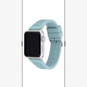 Coach Apple Watch Band. Mint soft blue. Silicone. 7.5”